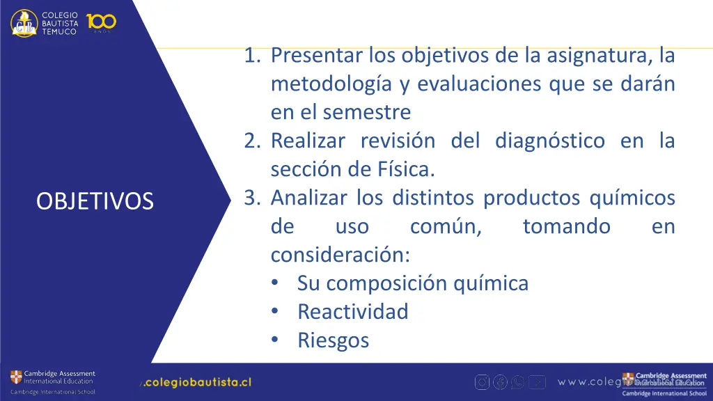 1 presentar los objetivos de la asignatura