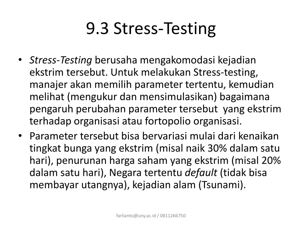 9 3 stress testing