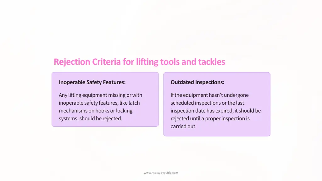 rejection criteria for lifting tools and tackles 3