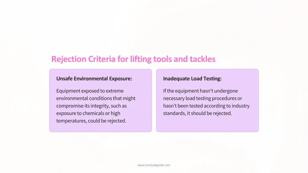 rejection criteria for lifting tools and tackles 4