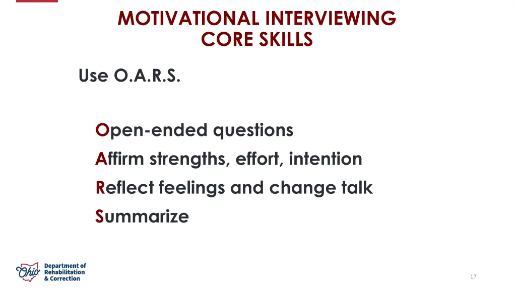 motivational interviewing core skills