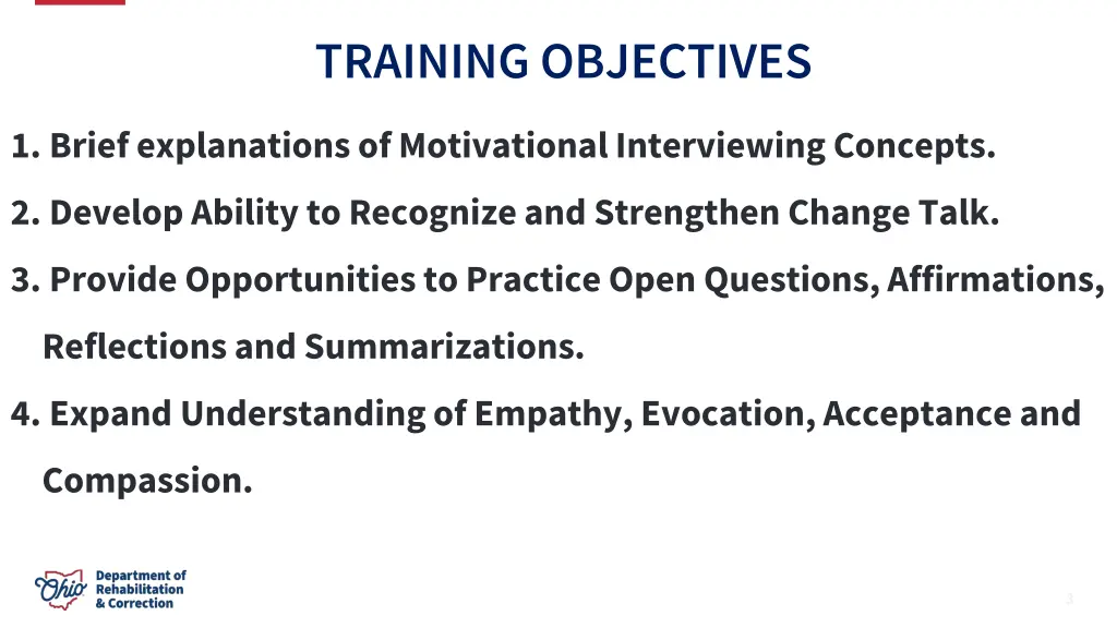 training objectives