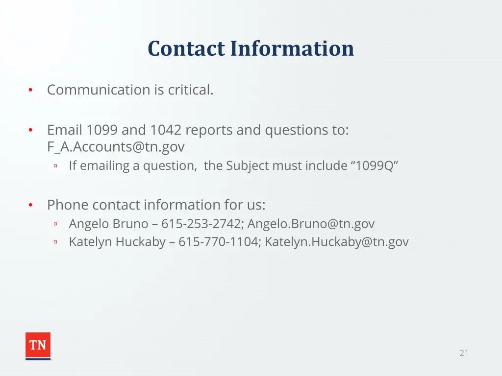 contact information