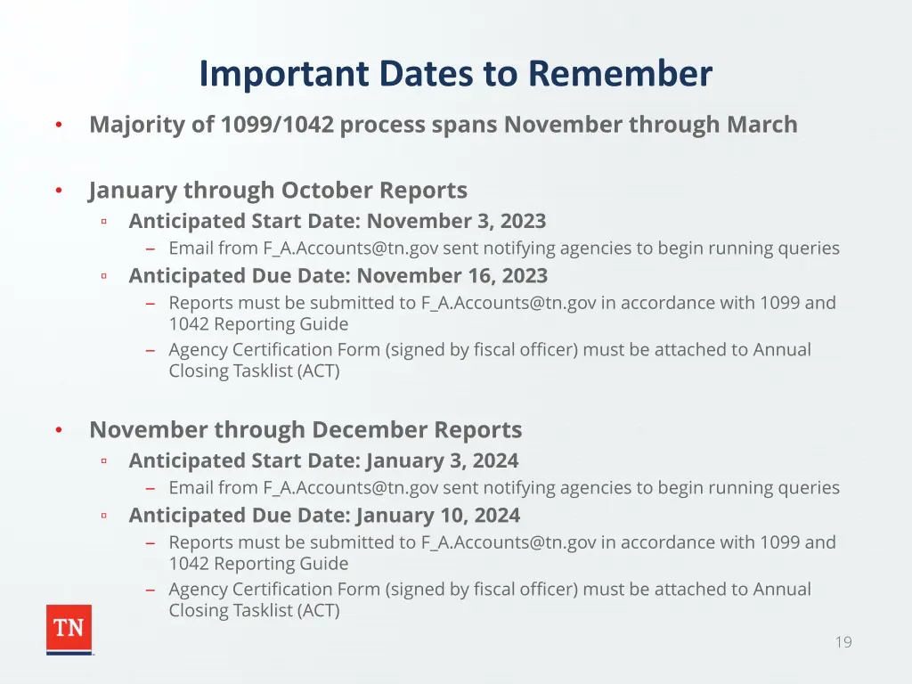 important dates to remember