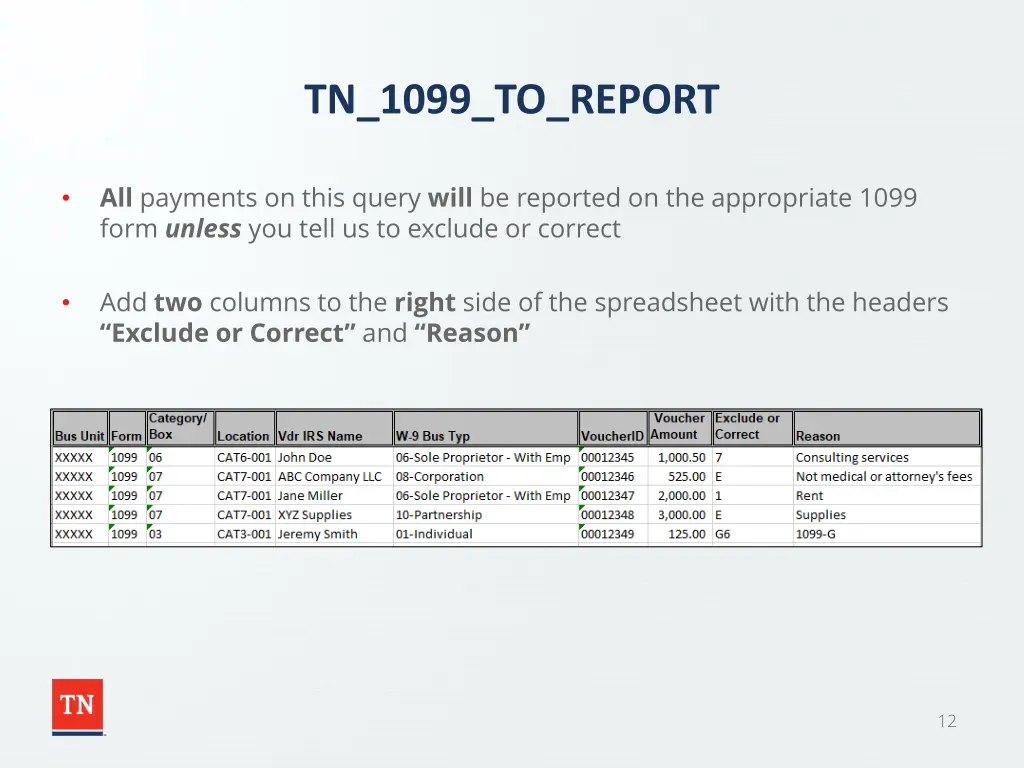 tn 1099 to report