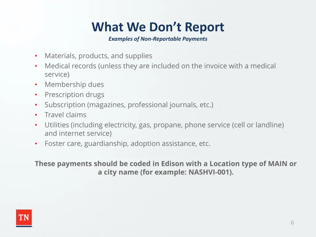 what we don t report examples of non reportable