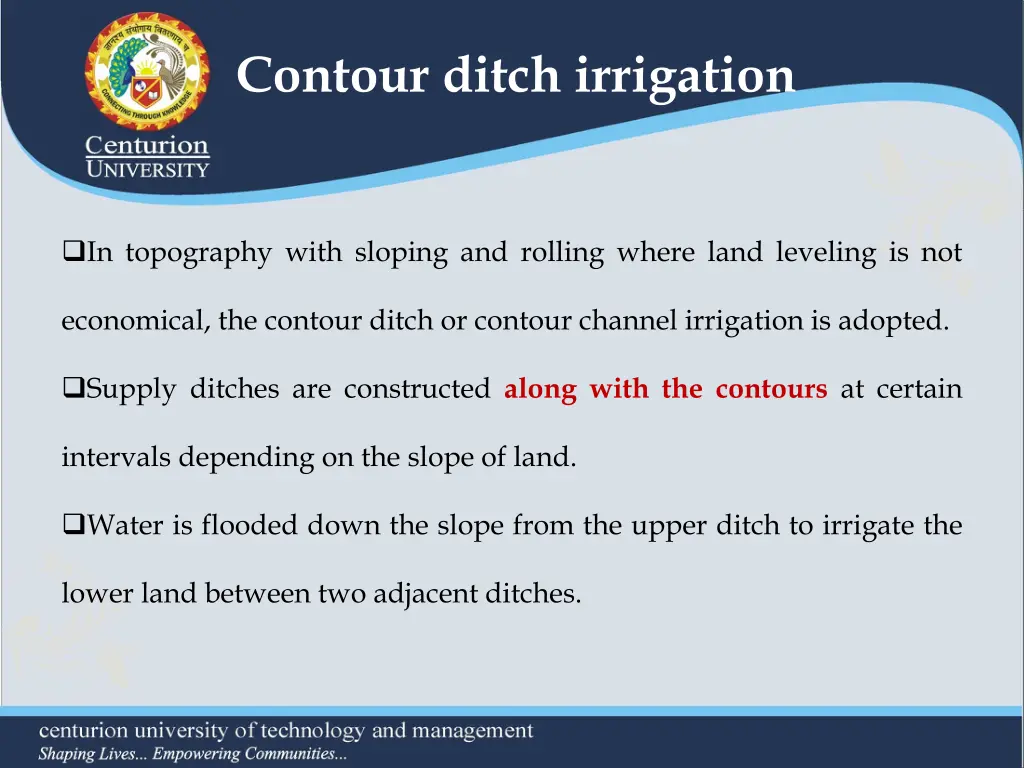 contour ditch irrigation