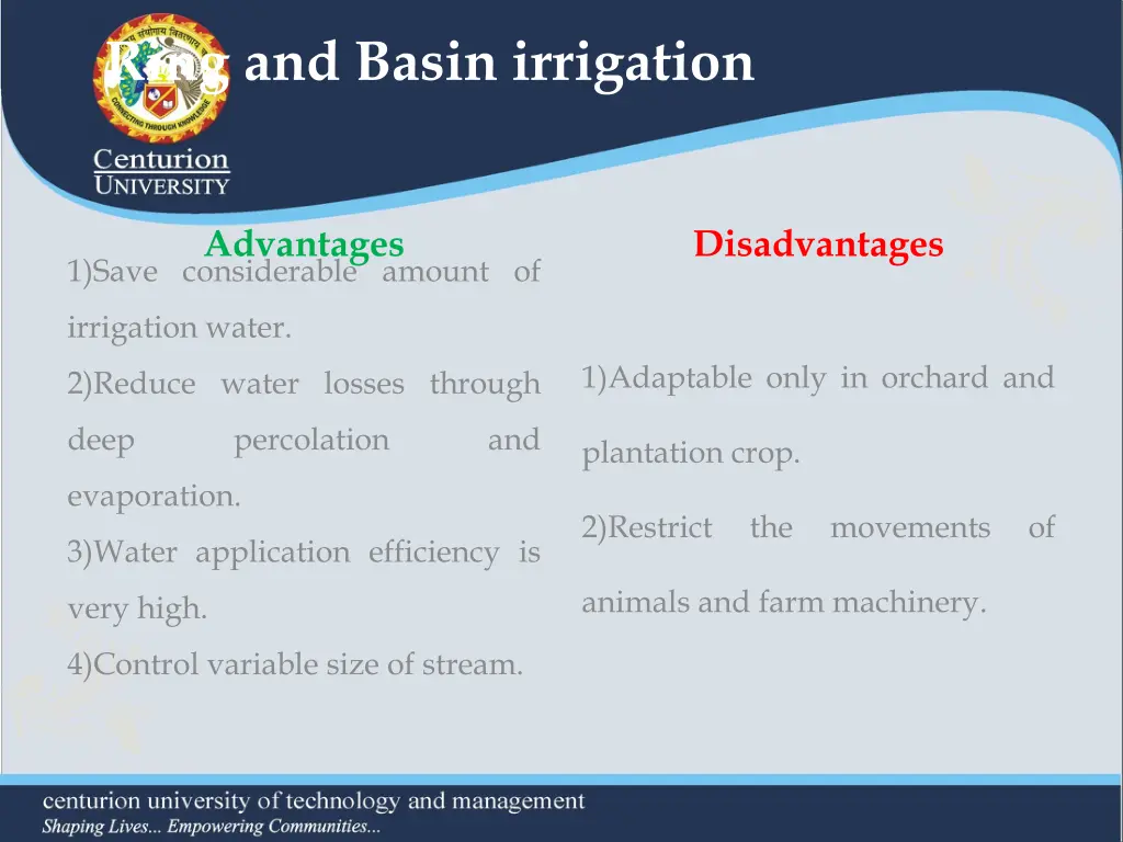 ring and basin irrigation