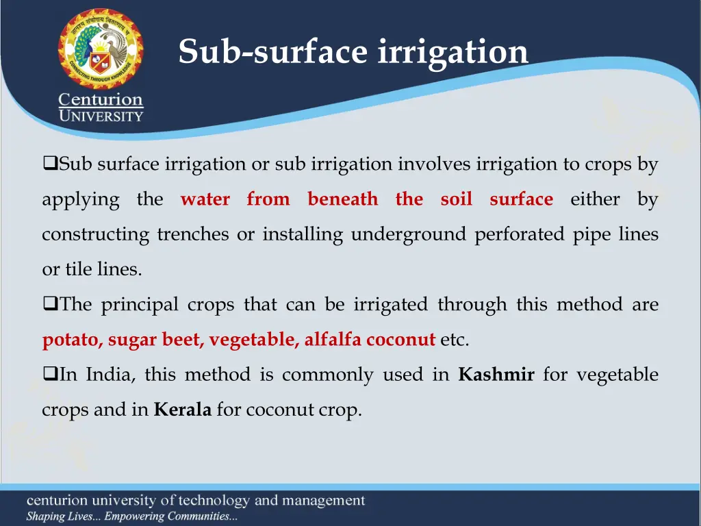 sub surface irrigation 1