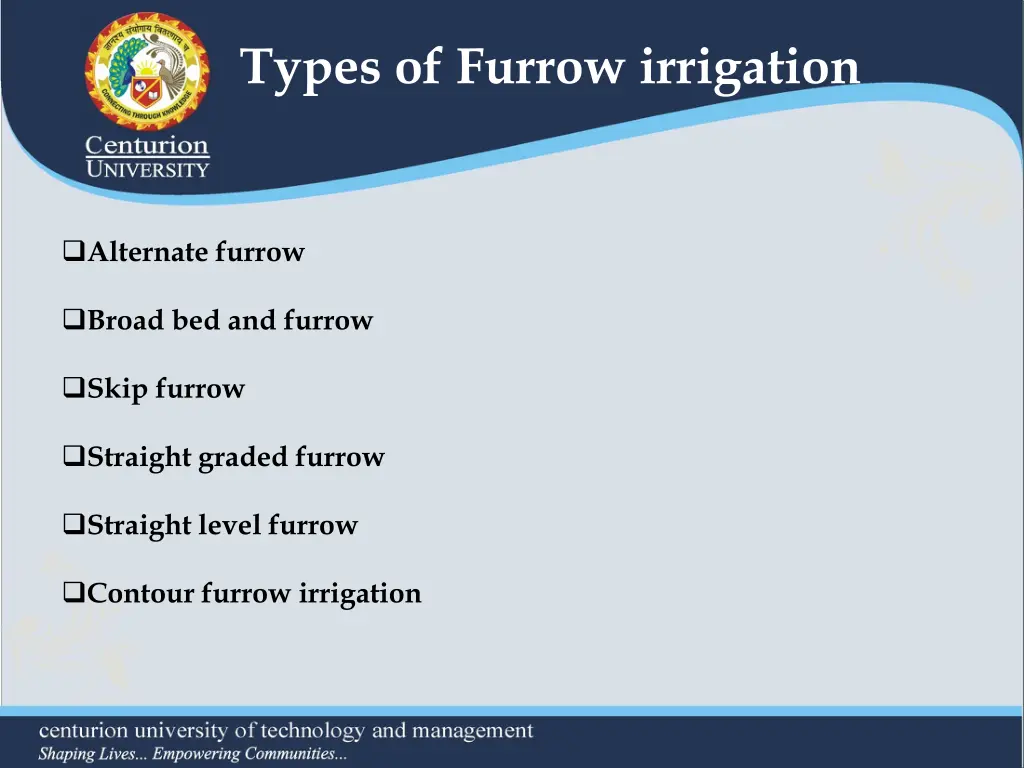 types of furrow irrigation