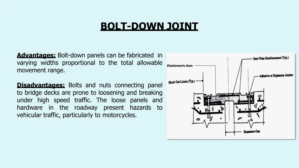 bolt down joint