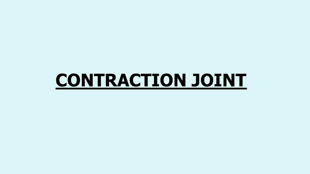 contraction joint