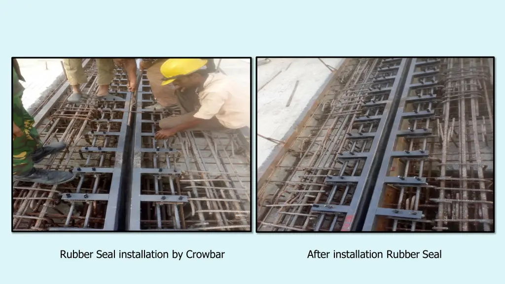 rubber seal installation by crowbar