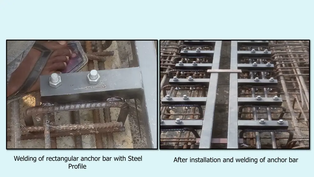 welding of rectangular anchor bar with steel