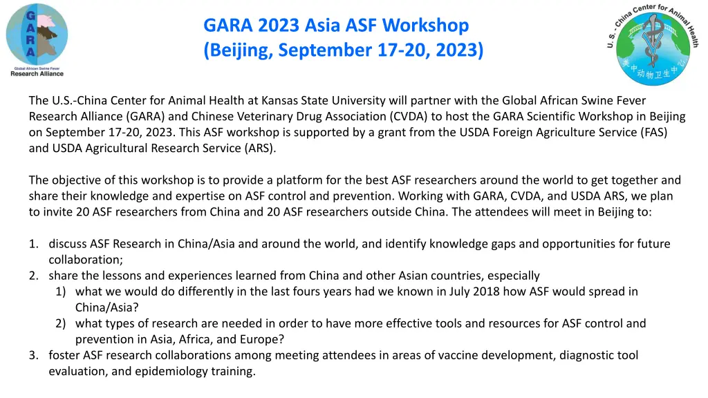 gara 2023 asia asf workshop beijing september