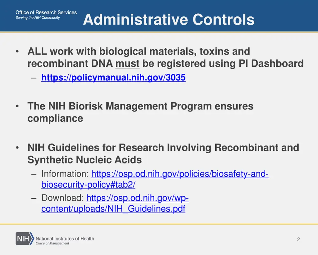 administrative controls