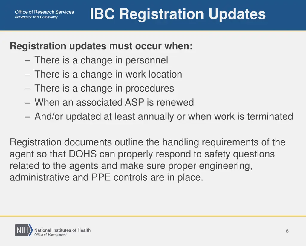 ibc registration updates