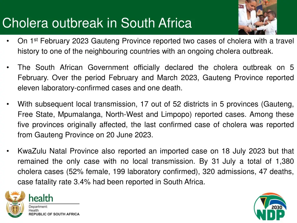 cholera outbreak in south africa