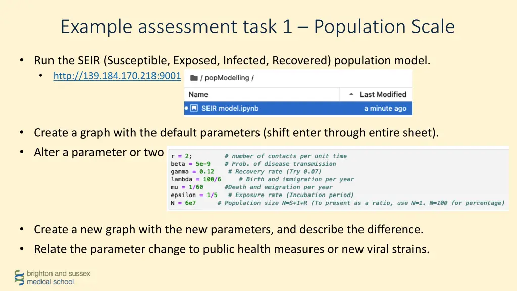 example assessment task 1 population scale