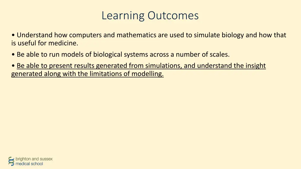 learning outcomes