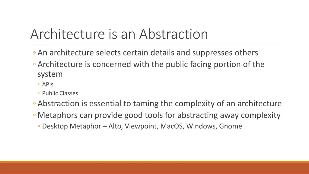 architecture is an abstraction
