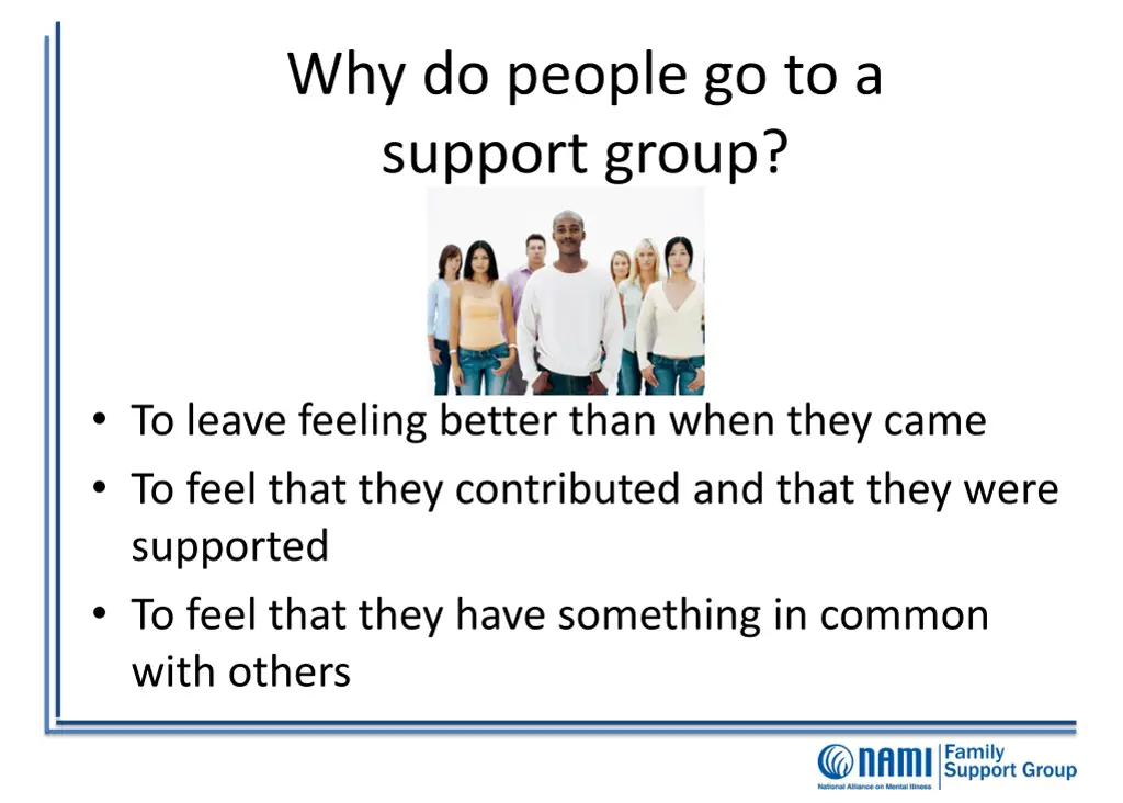 why do people go to a support group