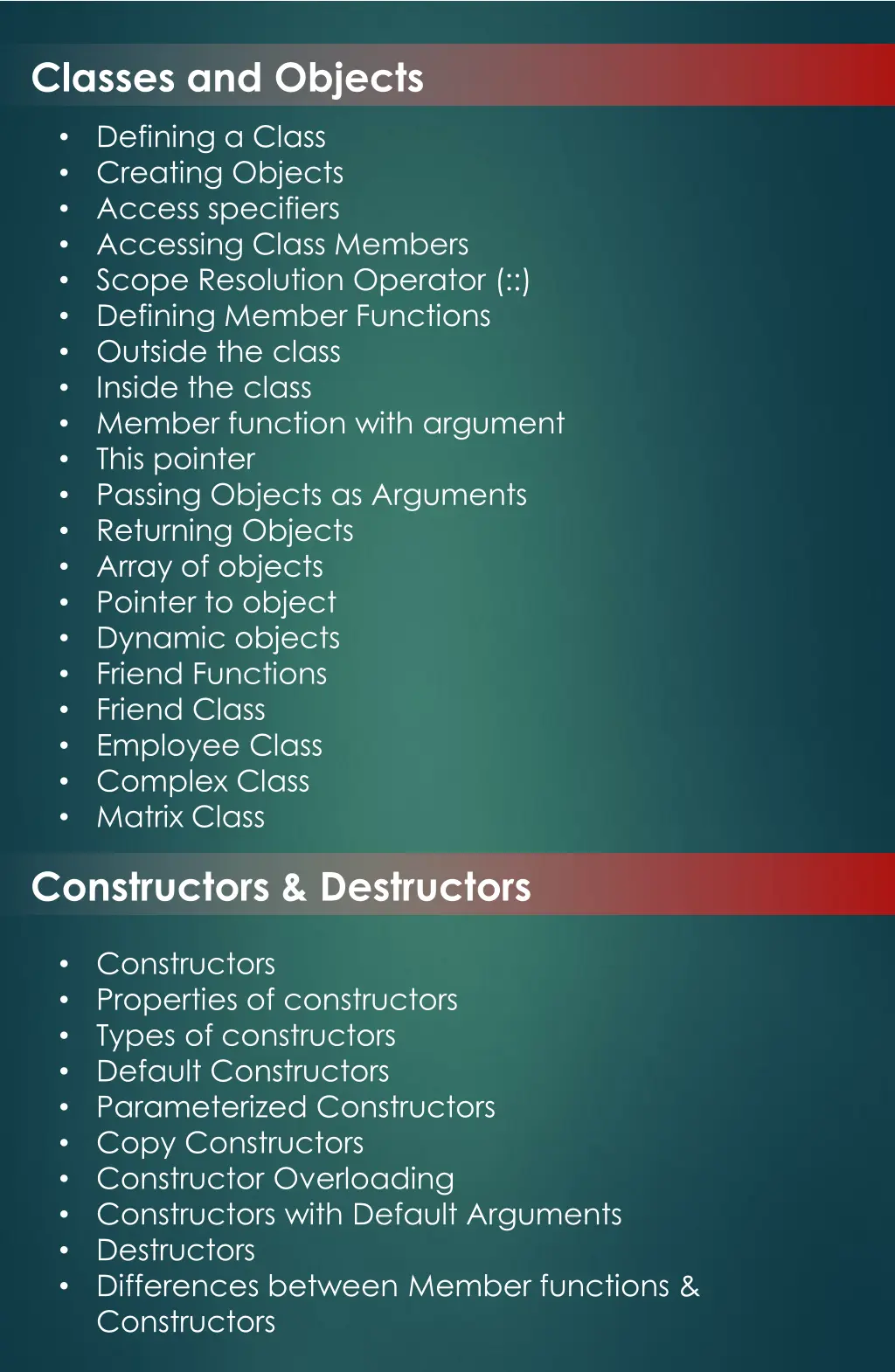 classes and objects