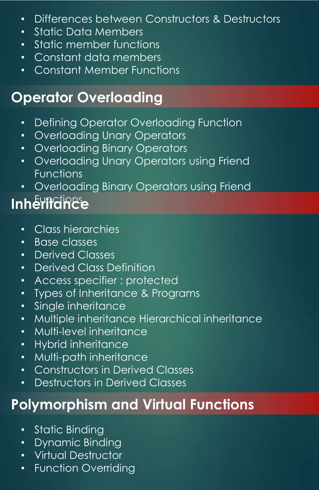 differences between constructors destructors