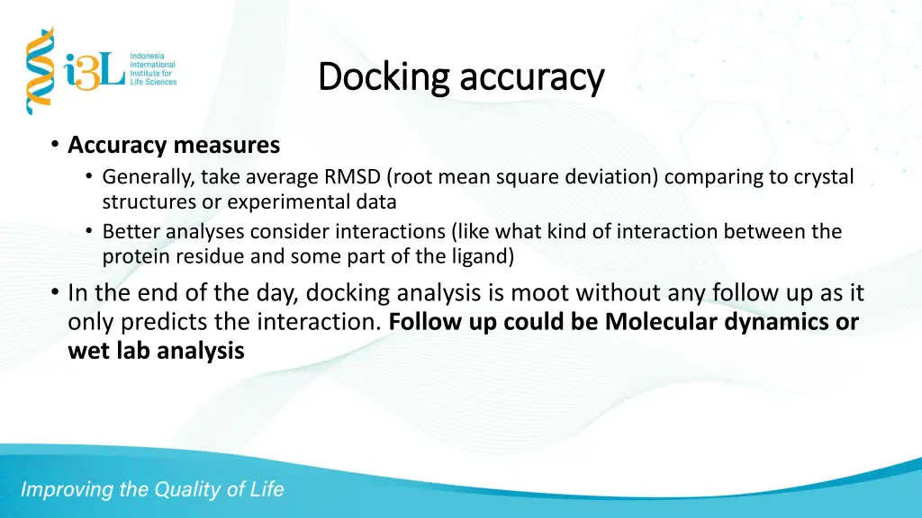 docking accuracy docking accuracy