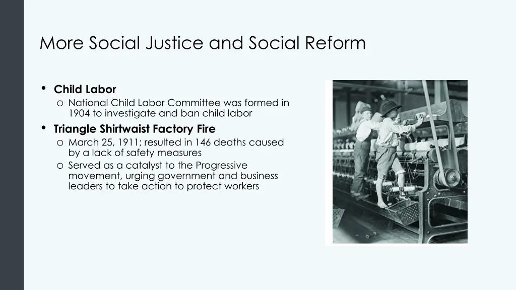 more social justice and social reform