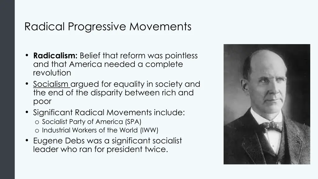 radical progressive movements