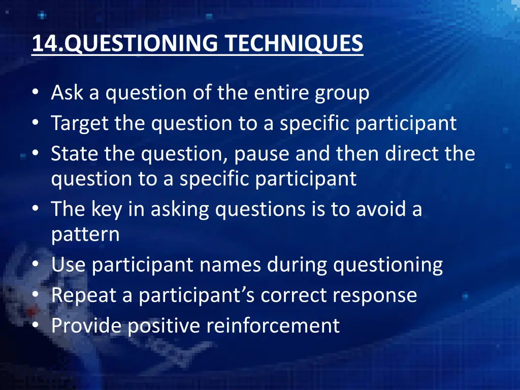 14 questioning techniques