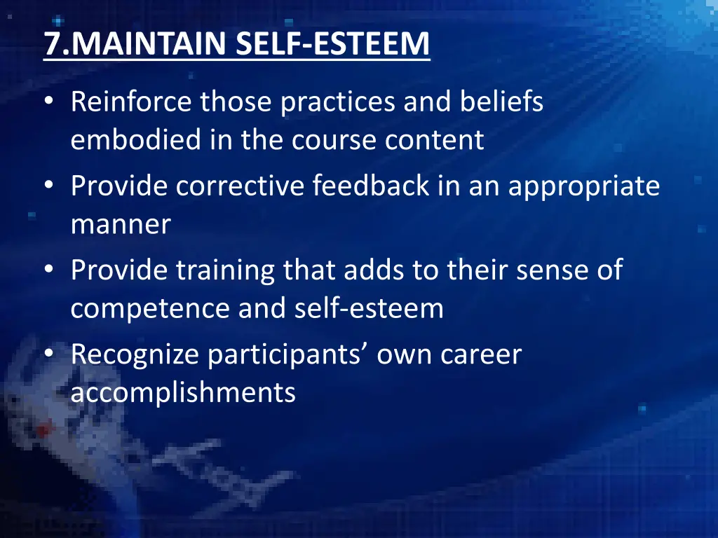 7 maintain self esteem