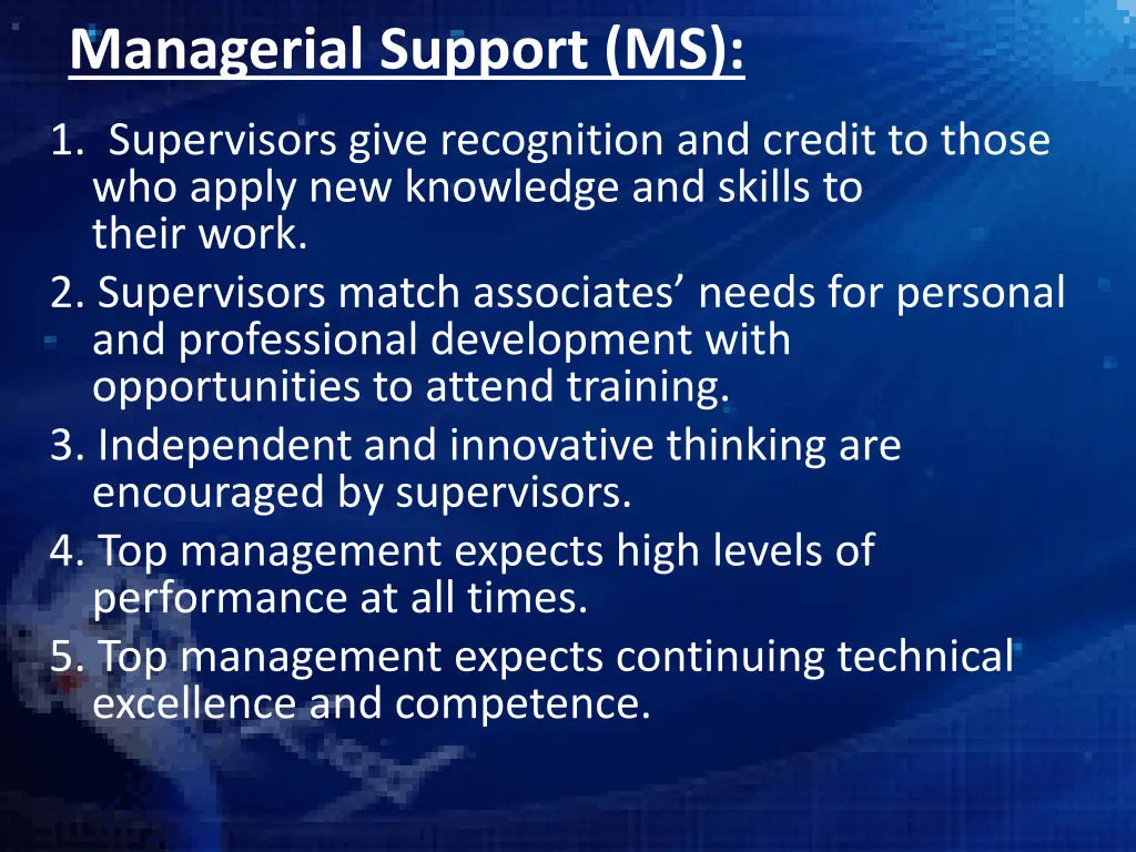 managerial support ms