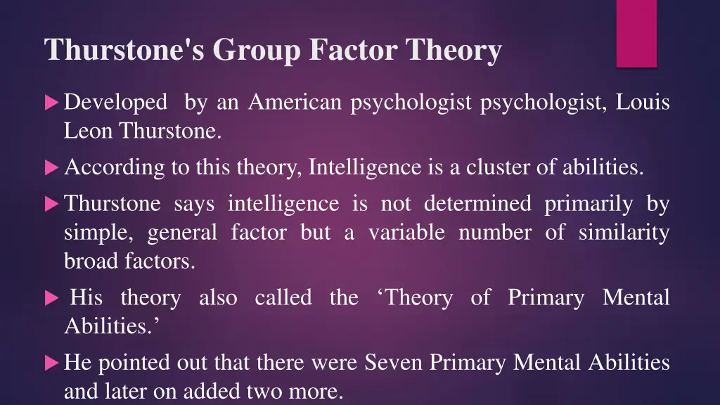 thurstone s group factor theory
