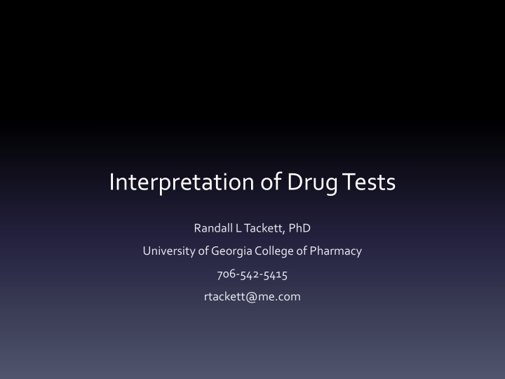 interpretation of drug tests