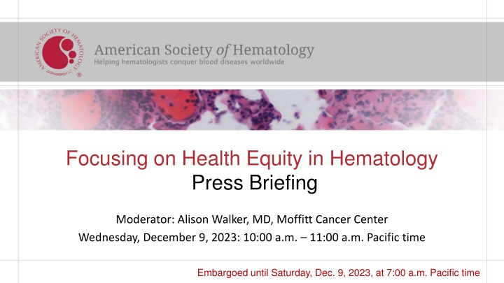 focusing on health equity in hematology press