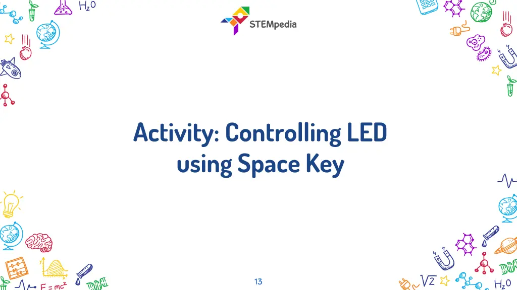 activity controlling led using space key