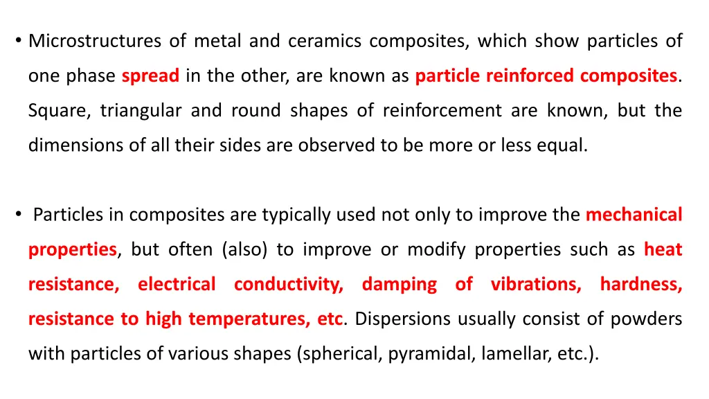 microstructures of metal and ceramics composites