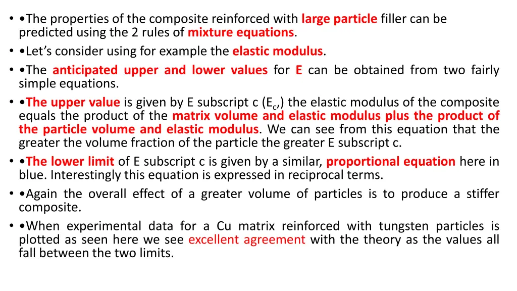 the properties of the composite reinforced with