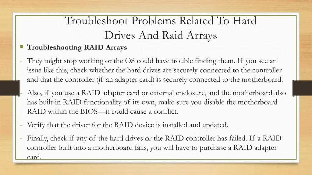 troubleshoot problems related to hard drives 3