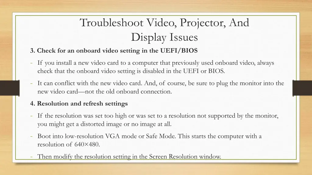 troubleshoot video projector and display issues 2