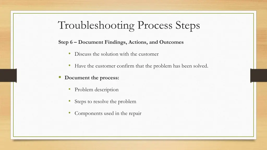 troubleshooting process steps 5