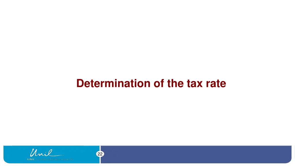 determination of the tax rate