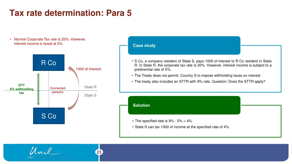 tax rate determination para 5