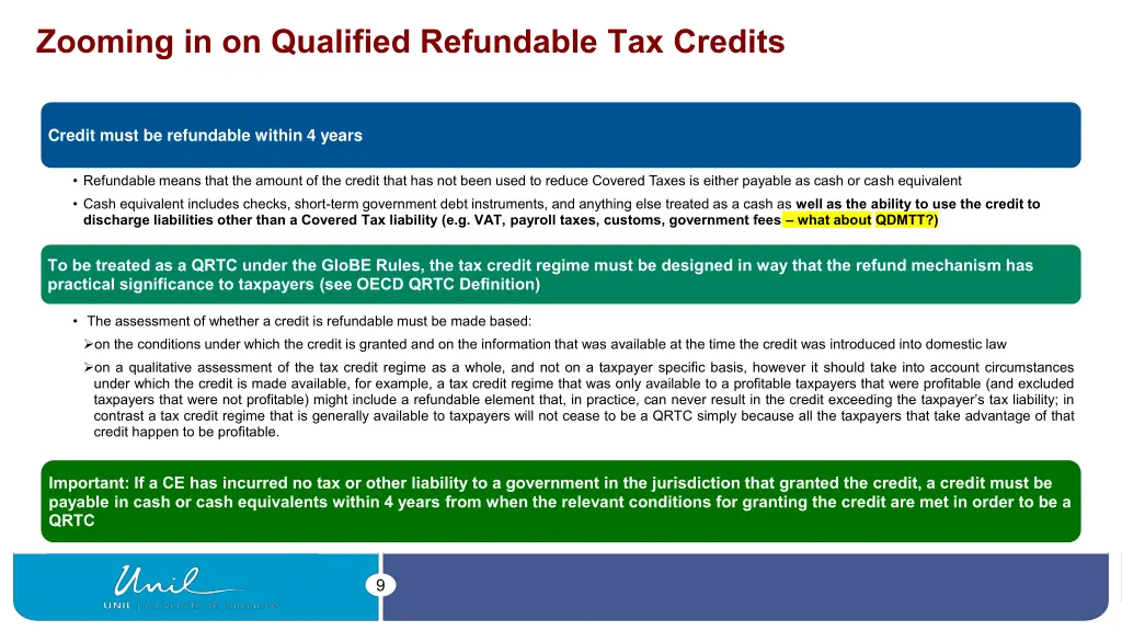 zooming in on qualified refundable tax credits