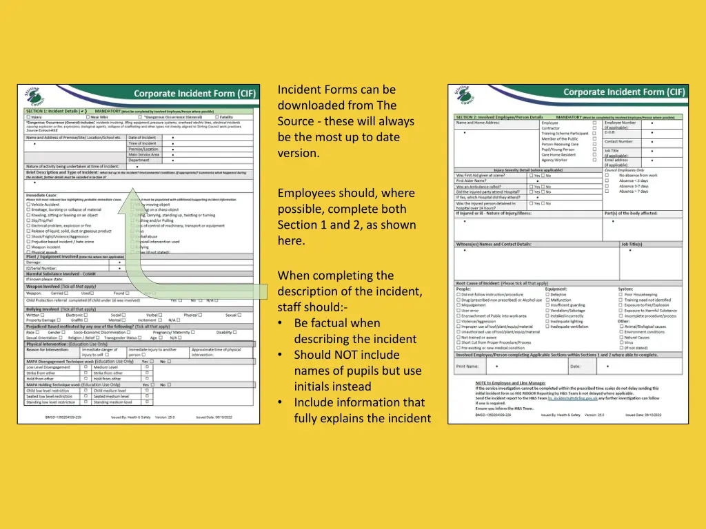 incident forms can be downloaded from the source