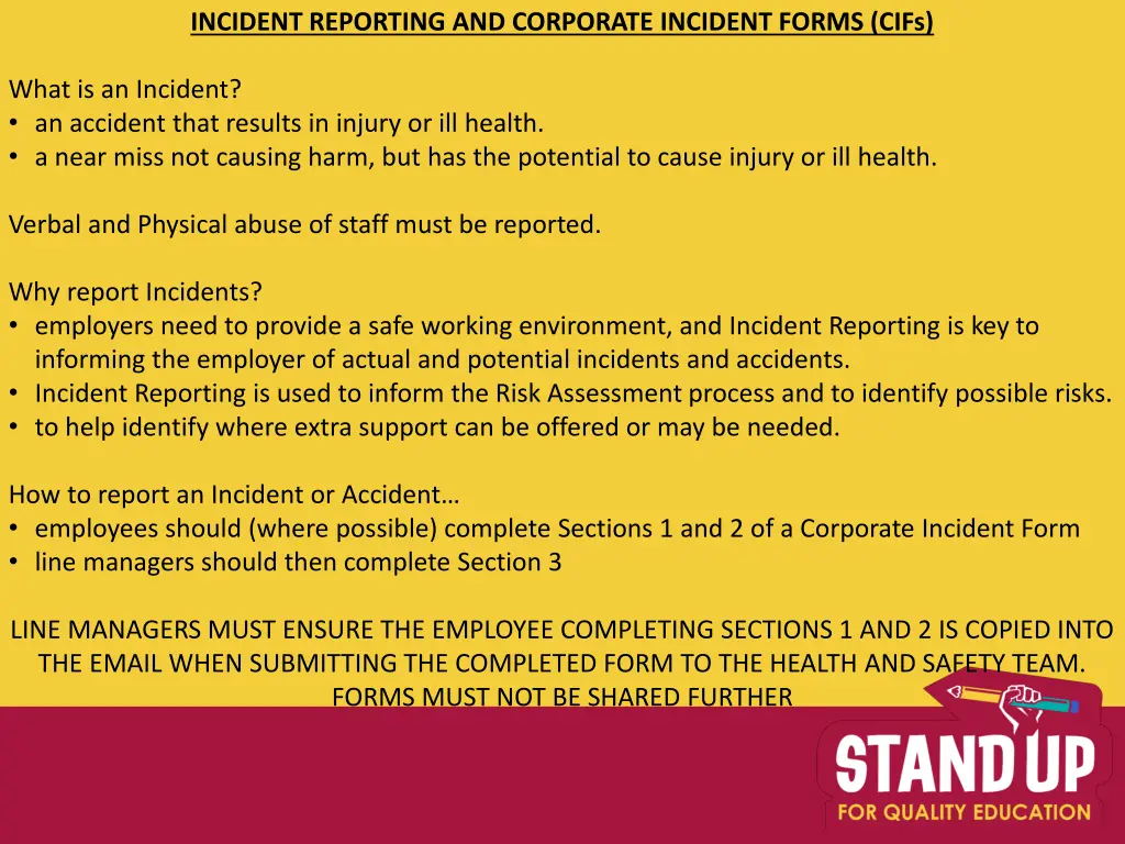 incident reporting and corporate incident forms