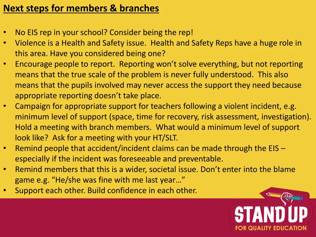 next steps for members branches