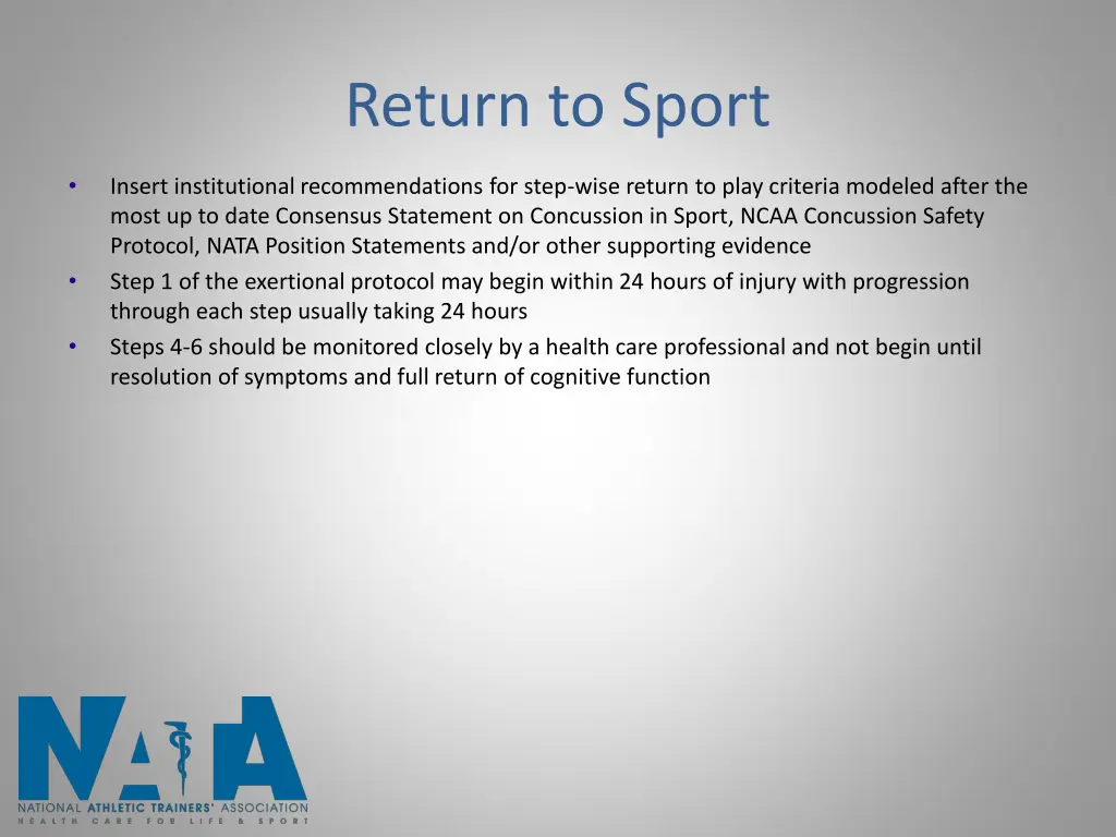 return to sport